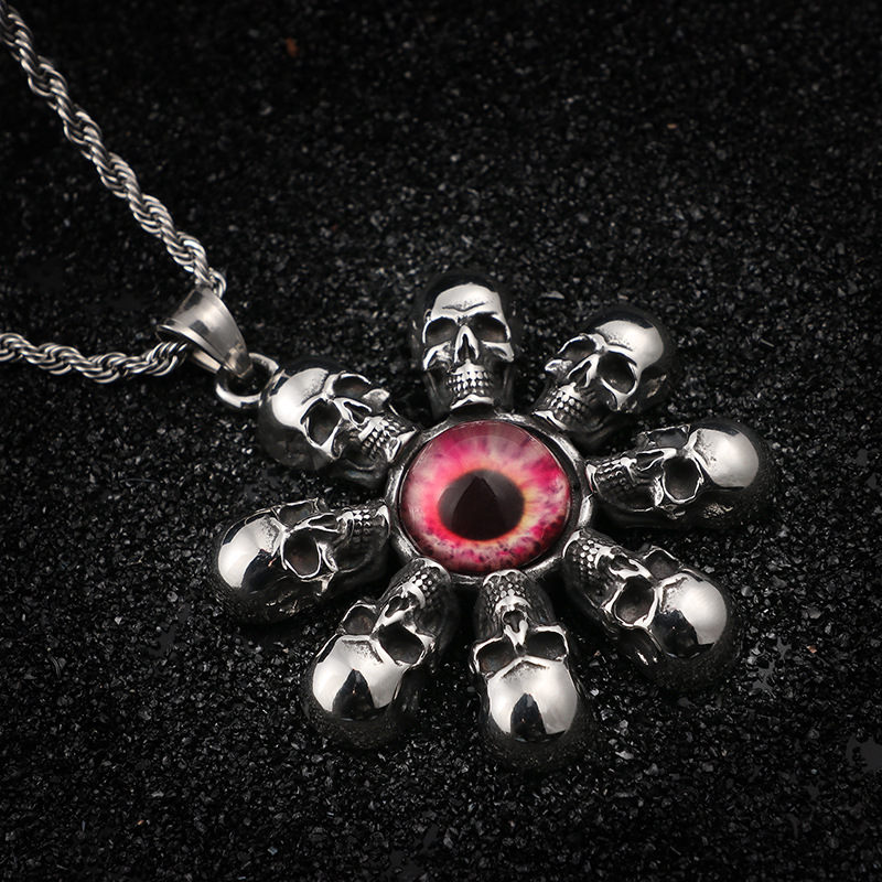 Hip-hop Retro Skull Titanium Steel Stoving Varnish Charms Jewelry Accessories display picture 4