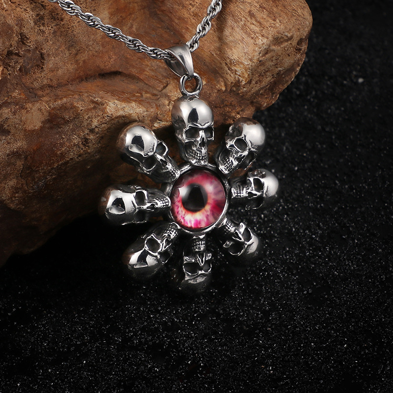 Hip-hop Retro Skull Titanium Steel Stoving Varnish Charms Jewelry Accessories display picture 5