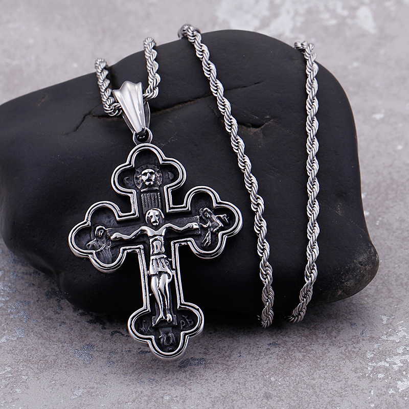 Hip-hop Retro Cross Titanium Steel Stoving Varnish Charms Jewelry Accessories display picture 1