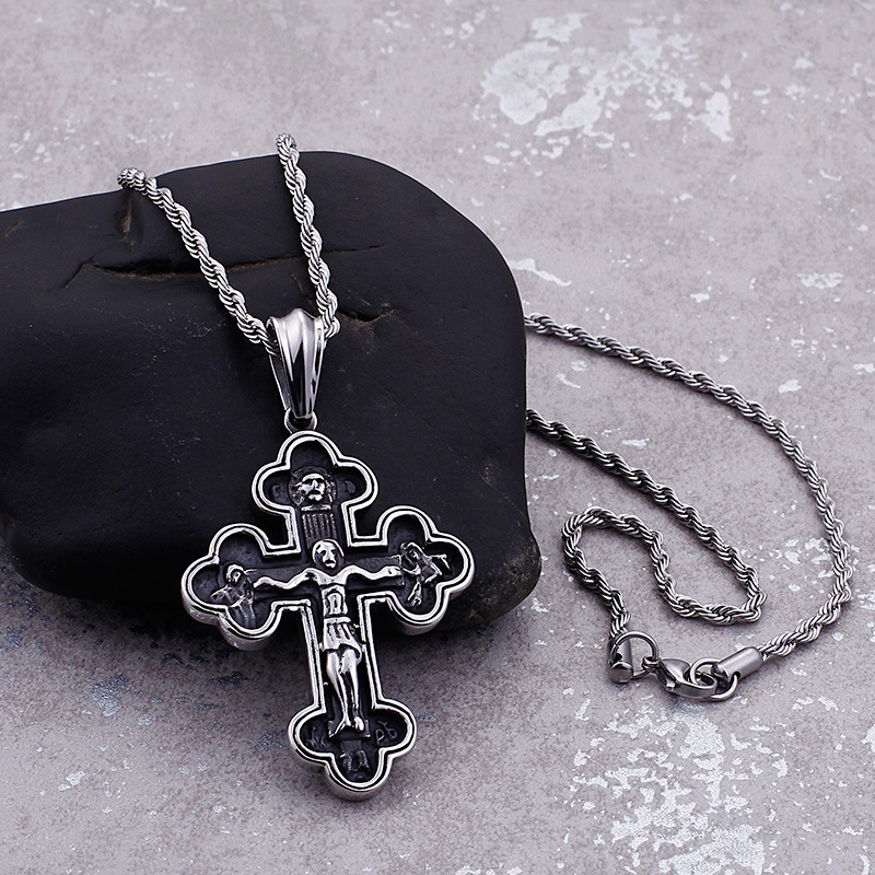 Hip-hop Retro Cross Titanium Steel Stoving Varnish Charms Jewelry Accessories display picture 2
