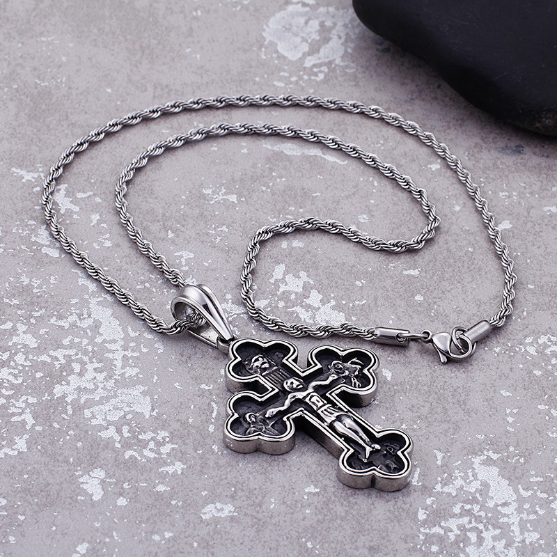 Hip-hop Retro Cross Titanium Steel Stoving Varnish Charms Jewelry Accessories display picture 4