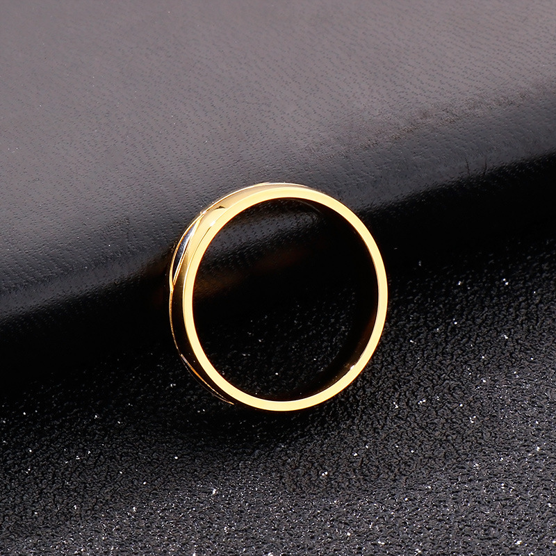 Titanium Steel 18K Gold Plated Hip-Hop Retro Plating Solid Color Rings display picture 3