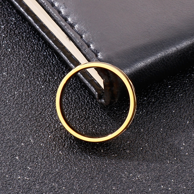 Titanium Steel 18K Gold Plated Hip-Hop Retro Plating Solid Color Rings display picture 4