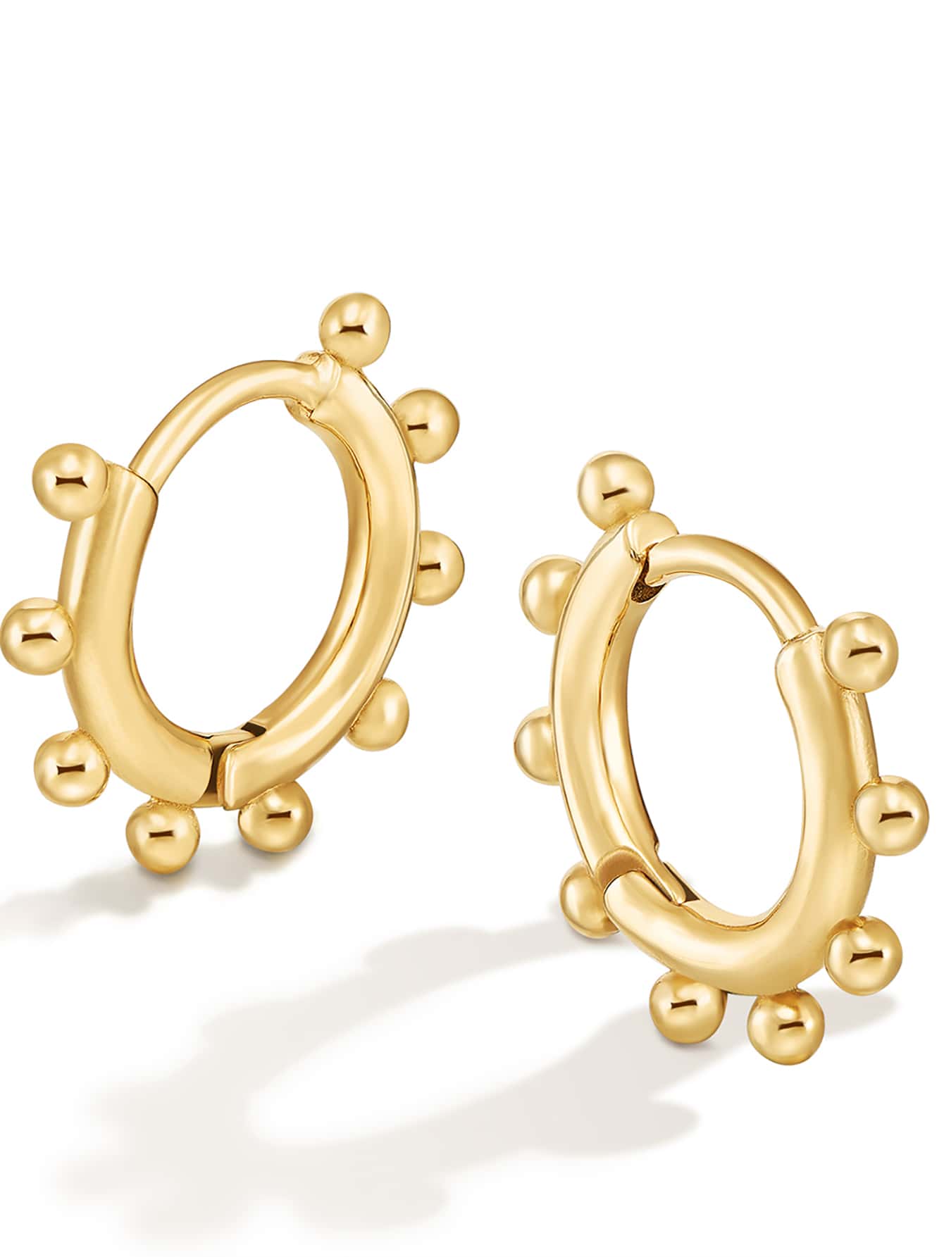 1 Piece Simple Style Classic Style Solid Color 304 Stainless Steel 14K Gold Plated Hoop Earrings display picture 1