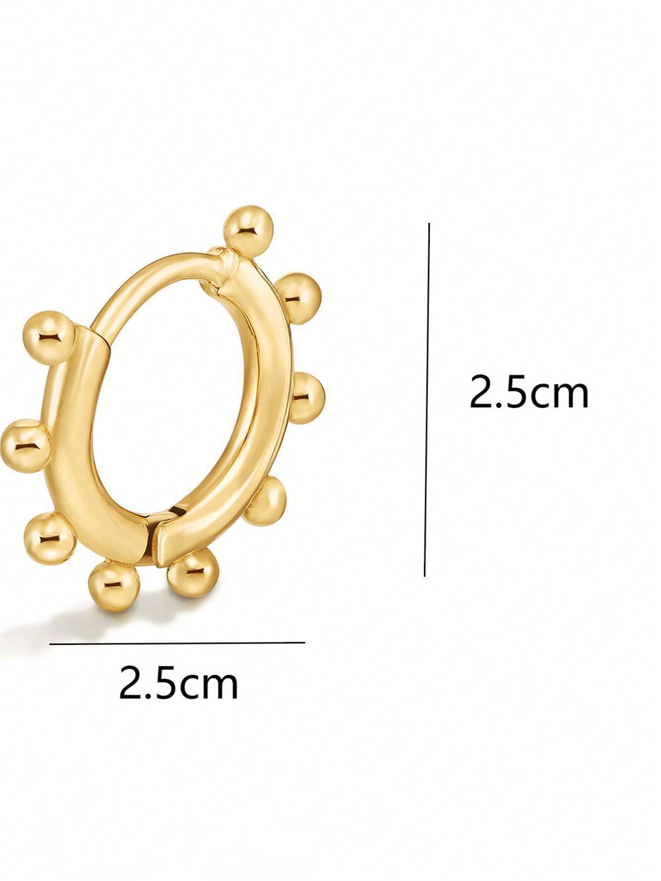 1 Piece Simple Style Classic Style Solid Color 304 Stainless Steel 14K Gold Plated Hoop Earrings display picture 3