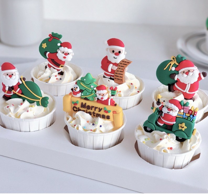 Christmas Cute Santa Claus Plant Deer Soft Glue Party Festival Cake Decorating Supplies display picture 1