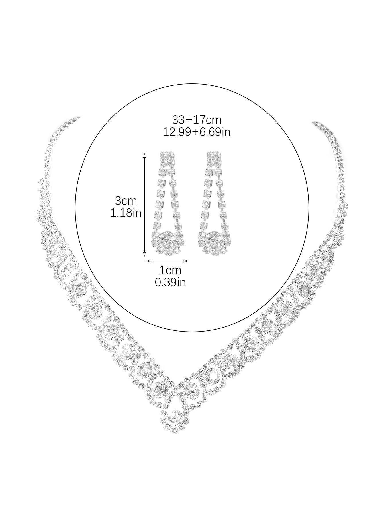Elegant Solid Color Artificial Crystal Plating Inlay Rhinestones Silver Plated Women's Jewelry Set display picture 6
