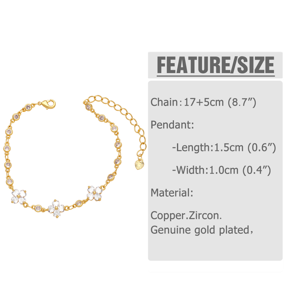 Style Simple Star Planète Le Cuivre Incruster Zircon Plaqué Or 18k Bracelets display picture 1