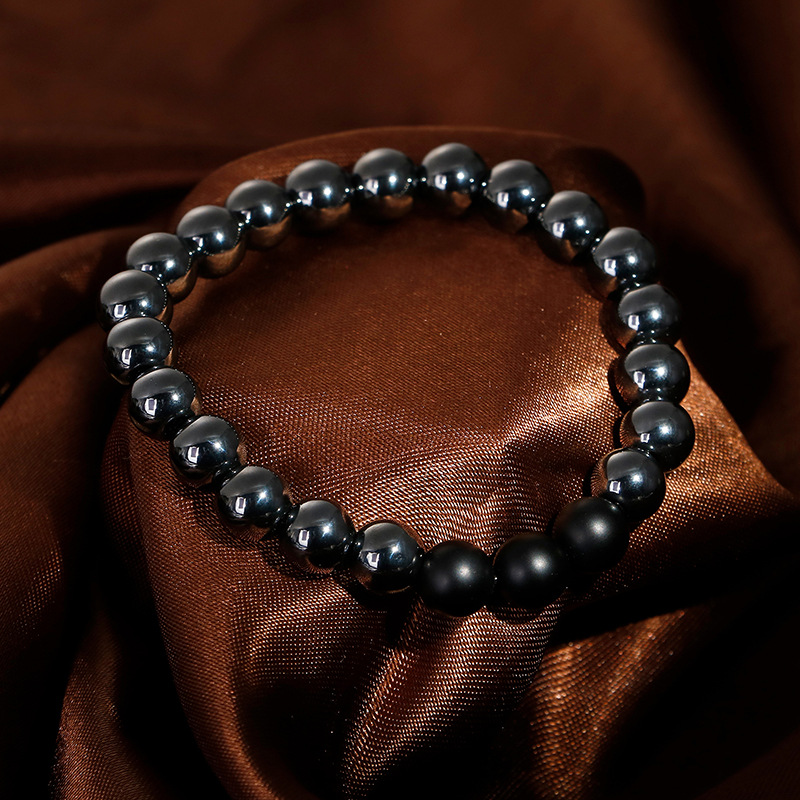 Hip-hop Retro Round Agate Beaded Men's Bracelets display picture 1