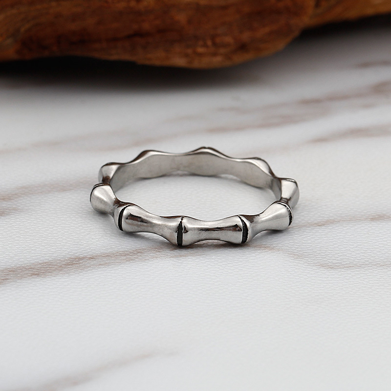 Classic Style Bamboo Titanium Steel Unisex Rings display picture 1