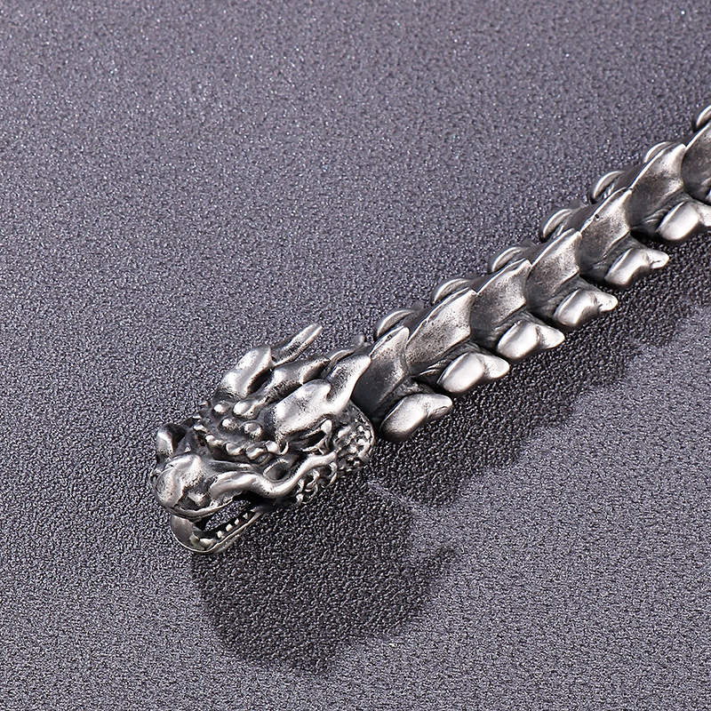 Hip-hop Retro Dragon Titanium Steel Plating Men's Bracelets display picture 5
