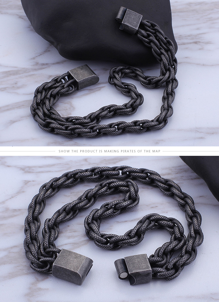 Punk Solid Color Titanium Steel Plating Chain Men's Bracelets display picture 1
