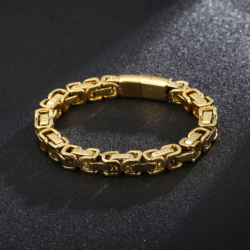 Hip-hop Retro Solid Color Titanium Steel Plating Chain Gold Plated Men's Bracelets display picture 2