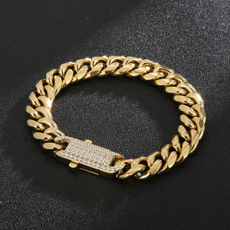 Rock Streetwear Geometric Titanium Steel Plating 18K Gold Plated Men's Bracelets Necklace display picture 1
