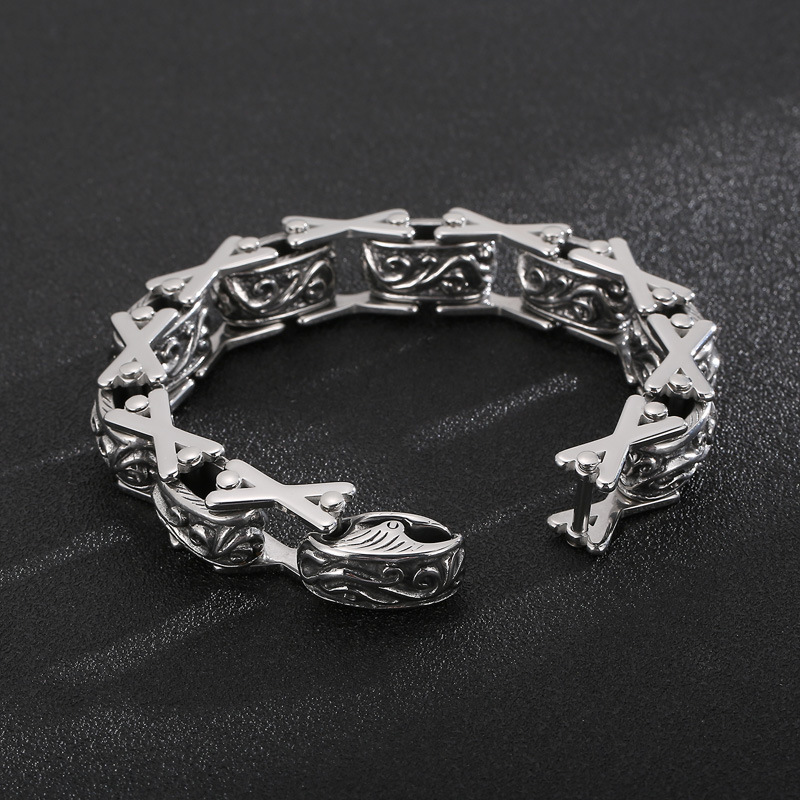 Klassischer Stil Einfarbig Titan Stahl Einbrennlack Männer Armbänder display picture 3