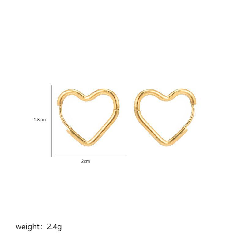 1 Pair Commute Pentagram Heart Shape Polishing Plating Stainless Steel 18K Gold Plated Earrings display picture 5