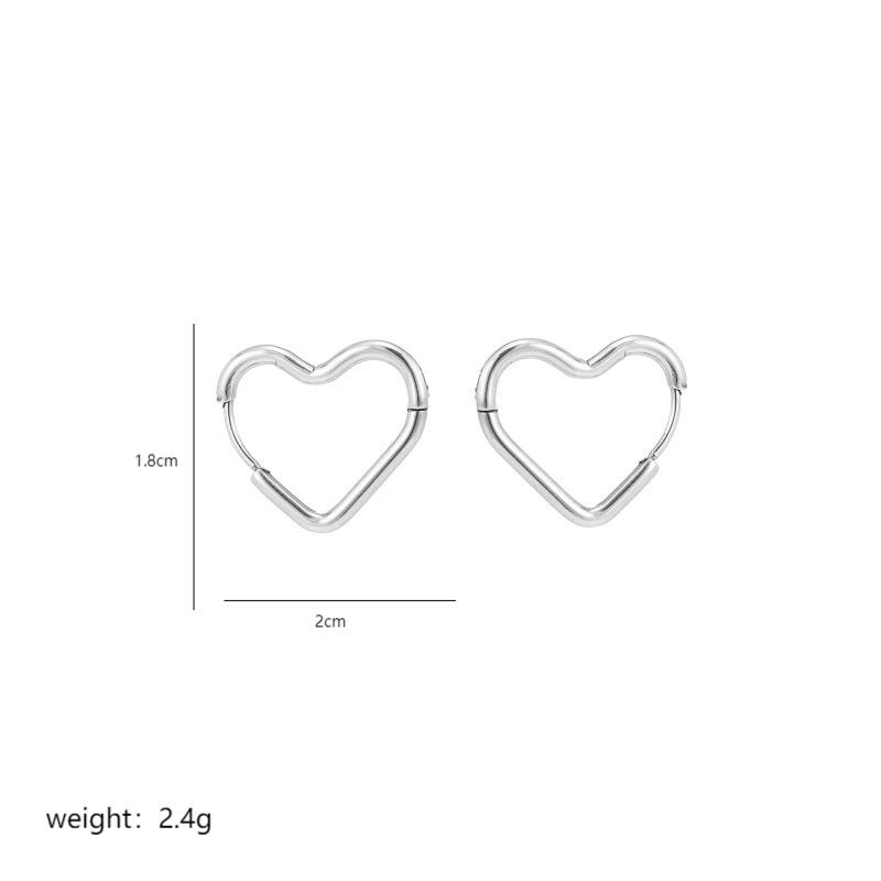 1 Pair Commute Pentagram Heart Shape Polishing Plating Stainless Steel 18K Gold Plated Earrings display picture 6