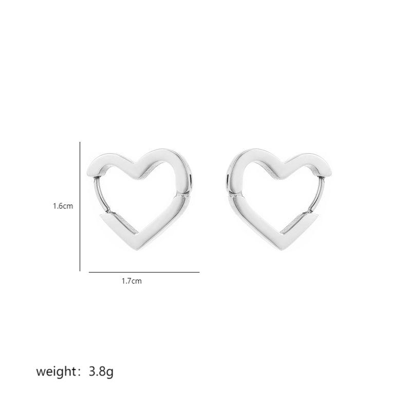 1 Pair Commute Pentagram Heart Shape Polishing Plating Stainless Steel 18K Gold Plated Earrings display picture 8