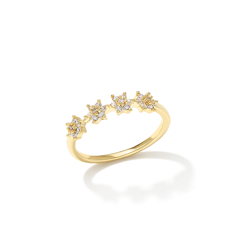 Style Simple Star Le Cuivre Placage Incruster Zircon Plaqué Or 14k Anneaux display picture 3