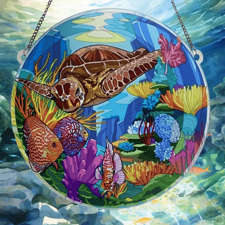 Cartoon Style Marine Style Tortoise Fish Arylic Pendant Artificial Decorations display picture 1