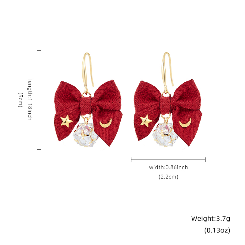 1 Pair Simple Style Bow Knot Plating Inlay Copper Zircon Silver Plated Drop Earrings Earrings display picture 1