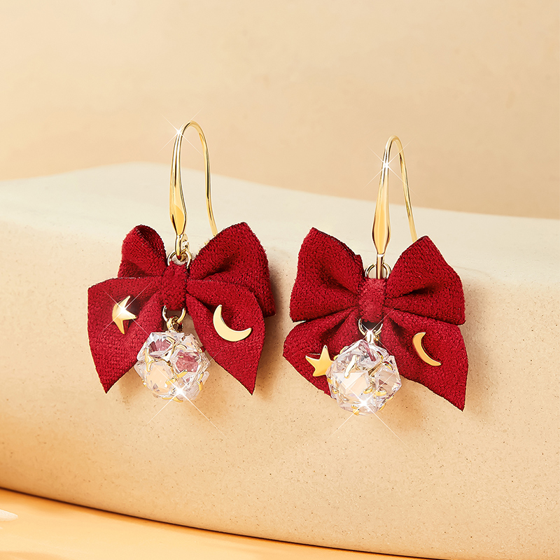 1 Pair Simple Style Bow Knot Plating Inlay Copper Zircon Silver Plated Drop Earrings Earrings display picture 4