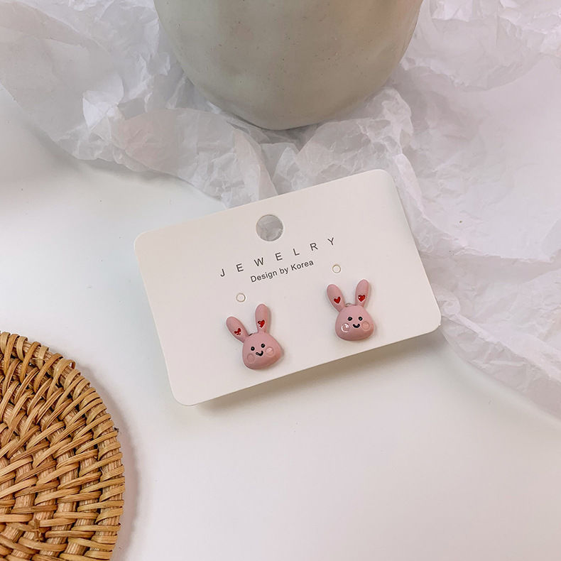 Wholesale Jewelry Simple Style Rabbit Alloy Stoving Varnish Ear Studs display picture 1