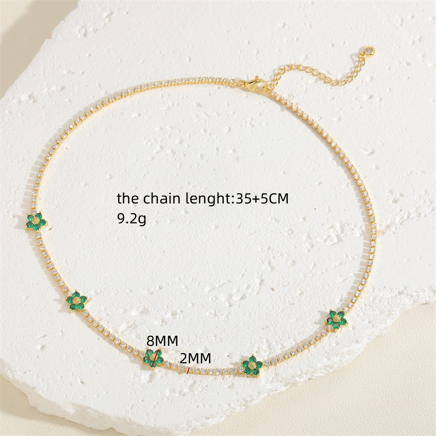 Cute Simple Style Classic Style Flower Brass Plating Chain 14k Gold Plated Choker display picture 4