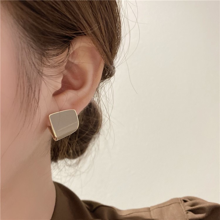 Wholesale Jewelry Streetwear Square Alloy Ear Studs display picture 3