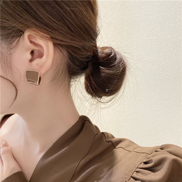 Wholesale Jewelry Streetwear Square Alloy Ear Studs display picture 4