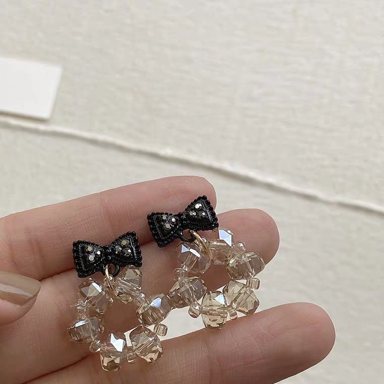 1 Pair Simple Style Bow Knot Patchwork Alloy Drop Earrings display picture 3