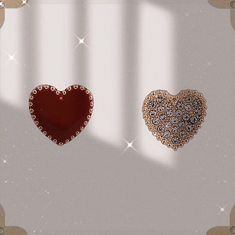 Wholesale Jewelry Simple Style Heart Shape Alloy Zircon Inlay Ear Studs display picture 3
