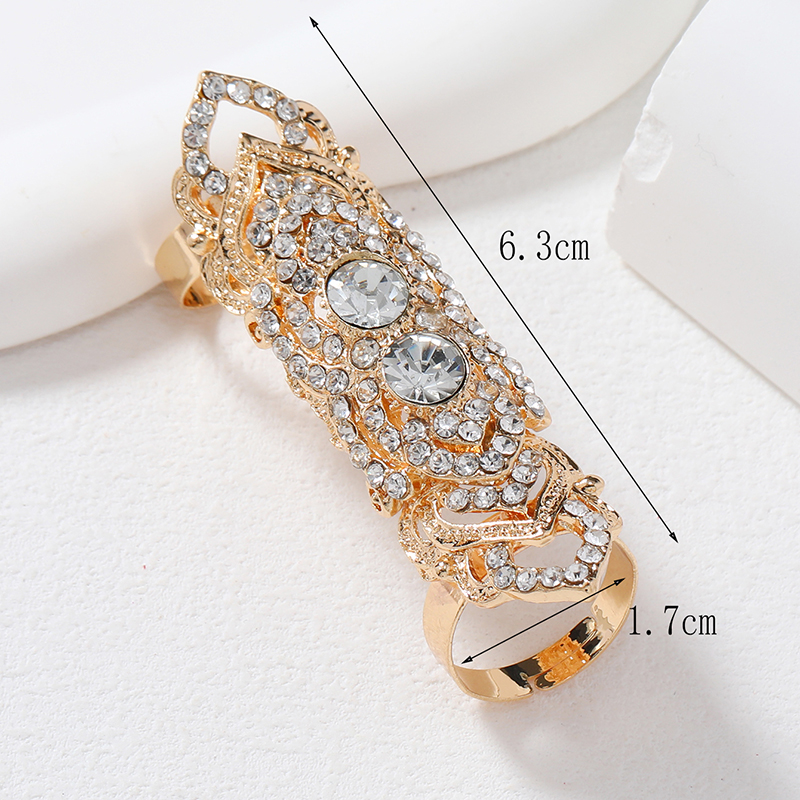 Streetwear Geometric Alloy Hollow Out Inlay Rhinestones Gold Plated Silver Plated Women's Wide Band Rings display picture 6