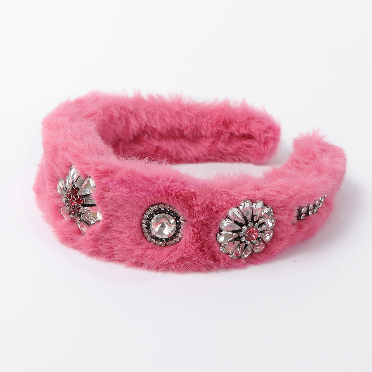 Modern Style Round Fluff Inlay Rhinestones Hair Band display picture 5
