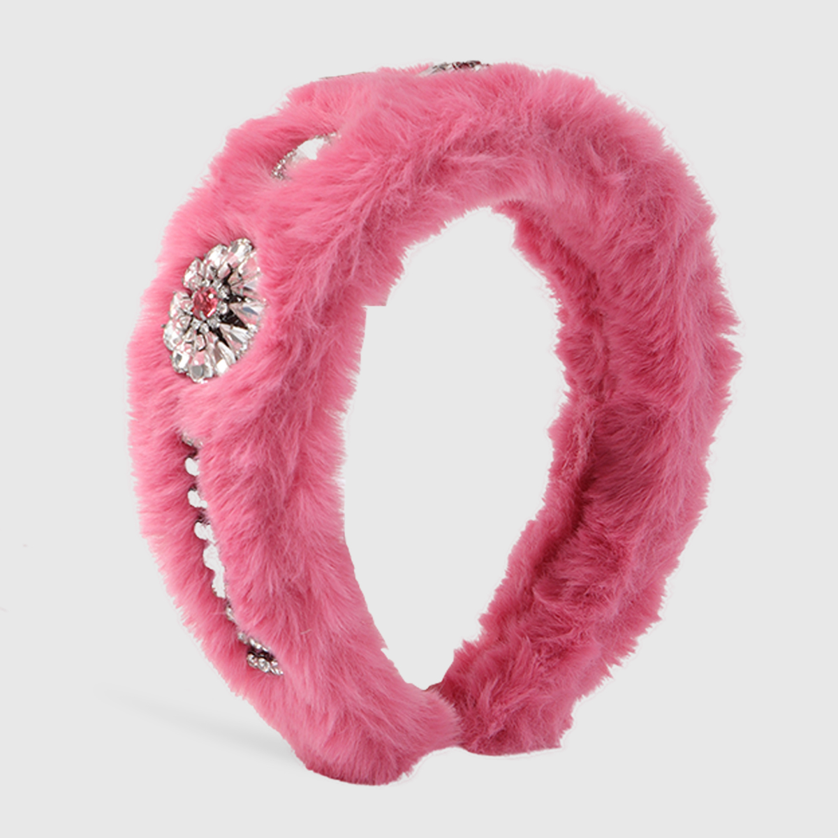 Modern Style Round Fluff Inlay Rhinestones Hair Band display picture 1