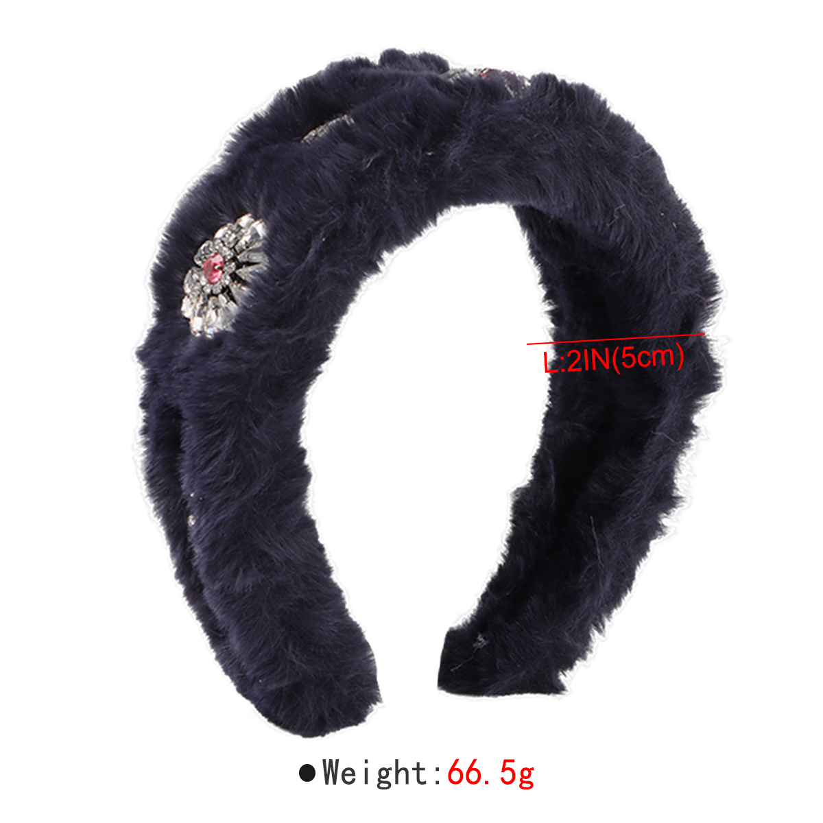 Modern Style Round Fluff Inlay Rhinestones Hair Band display picture 2