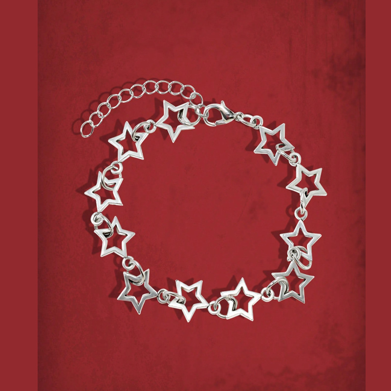 Hip-hop Punk Cool Style Pentagram Alloy Hollow Out Women's Bracelets Necklace display picture 2