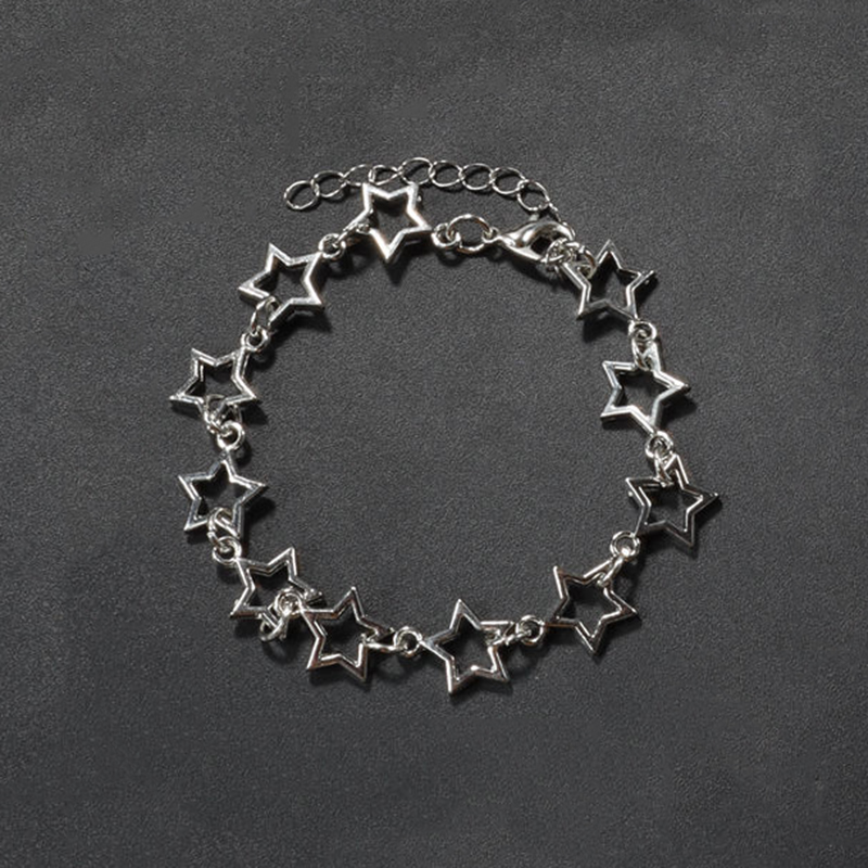 Hip-hop Punk Cool Style Pentagram Alloy Hollow Out Women's Bracelets Necklace display picture 6