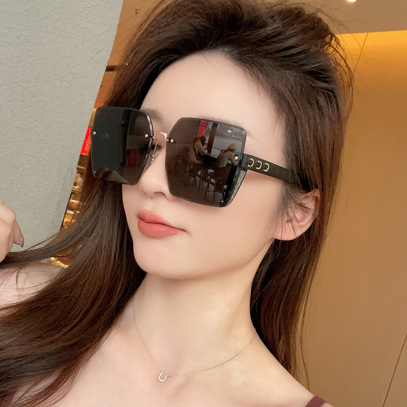 Basic Simple Style Color Block Pc Square Frameless Women's Sunglasses display picture 2