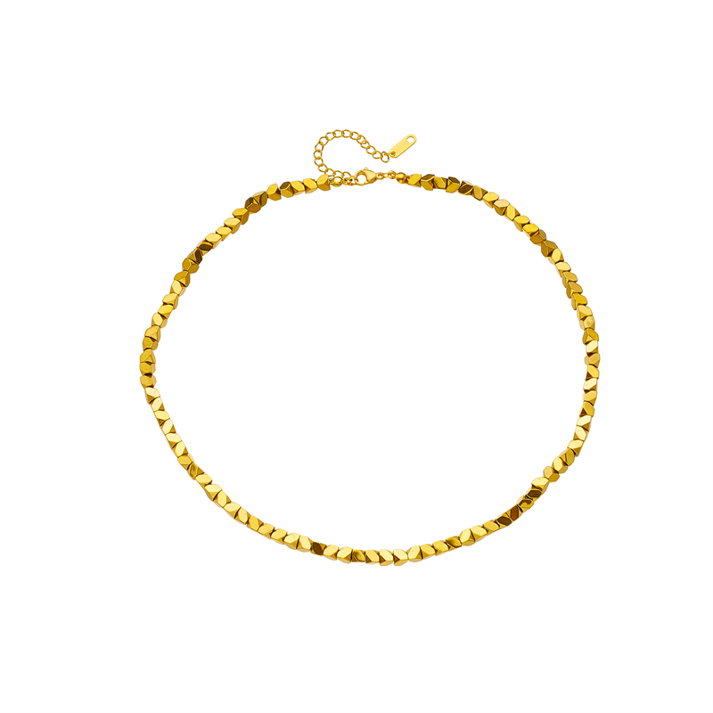 Edelstahl 304 18 Karat Vergoldet Punk Perlen Überzug Einfarbig Keine Intarsien Halskette display picture 1