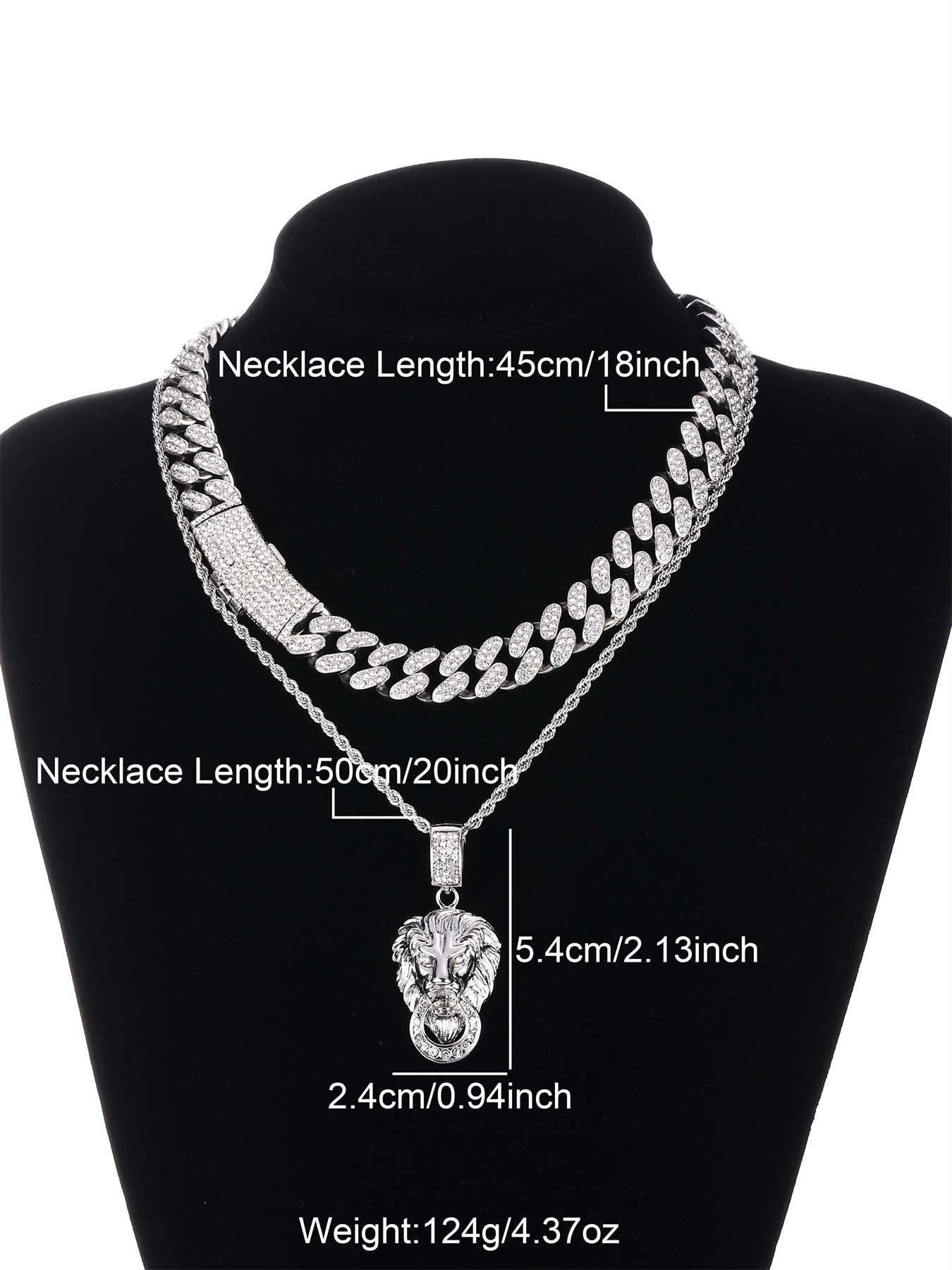 Gothic Hip-hop Punk Lion Zinc Alloy Plating Three-dimensional Inlay Rhinestones 18k Gold Plated Men's Pendant Necklace display picture 4