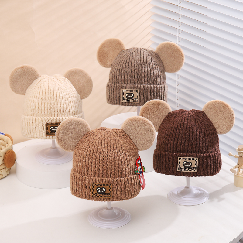 Children Unisex Casual Cute Simple Style Bear Wool Cap display picture 1