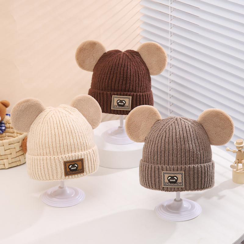 Children Unisex Casual Cute Simple Style Bear Wool Cap display picture 2