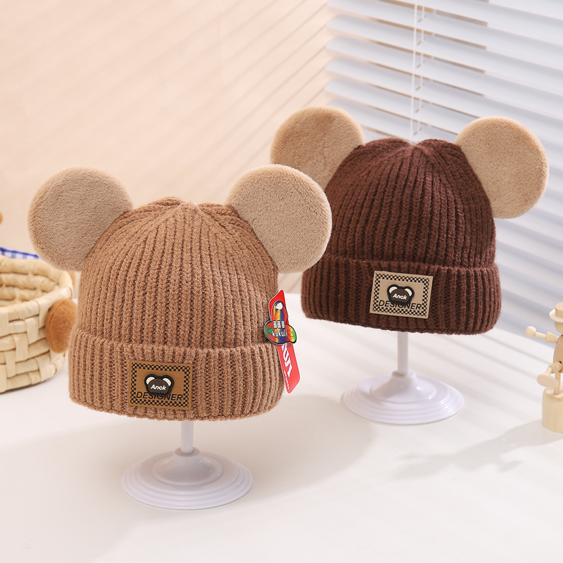 Children Unisex Casual Cute Simple Style Bear Wool Cap display picture 3