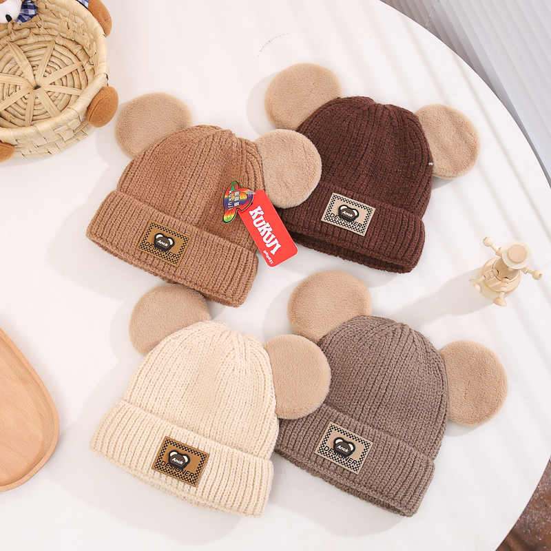 Children Unisex Casual Cute Simple Style Bear Wool Cap display picture 10