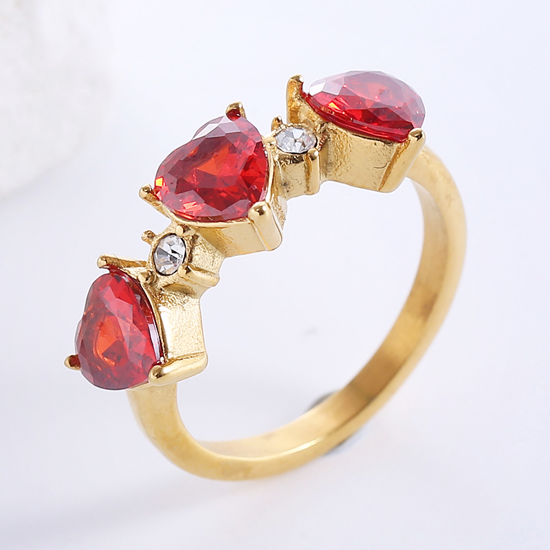 Romantic Classic Style Heart Shape Stainless Steel Plating Inlay Zircon 18k Gold Plated Rose Gold Plated Rings display picture 1