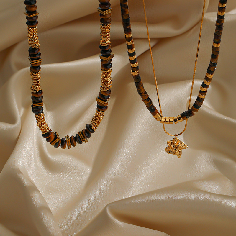 Ethnischer Stil Runden Kupfer Perlen Überzug 18 Karat Vergoldet Halskette display picture 2