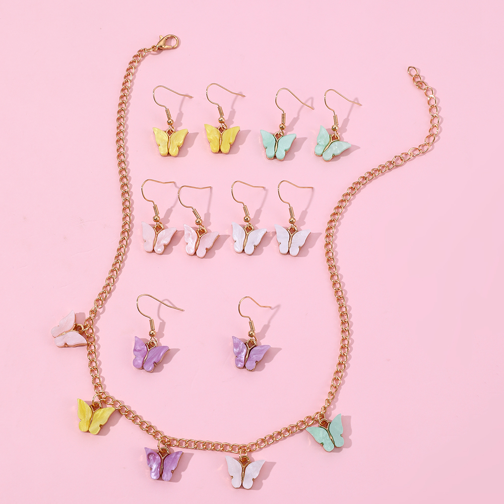 Cute Sweet Butterfly Alloy Girl's Jewelry Set display picture 3