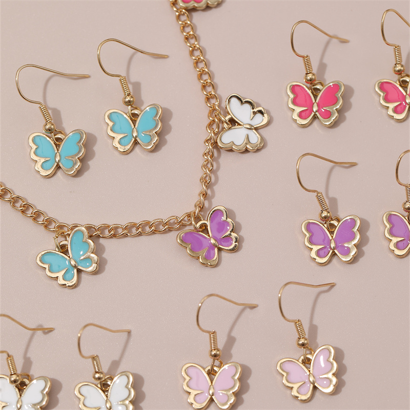 Cute Sweet Butterfly Alloy Girl's Jewelry Set display picture 7