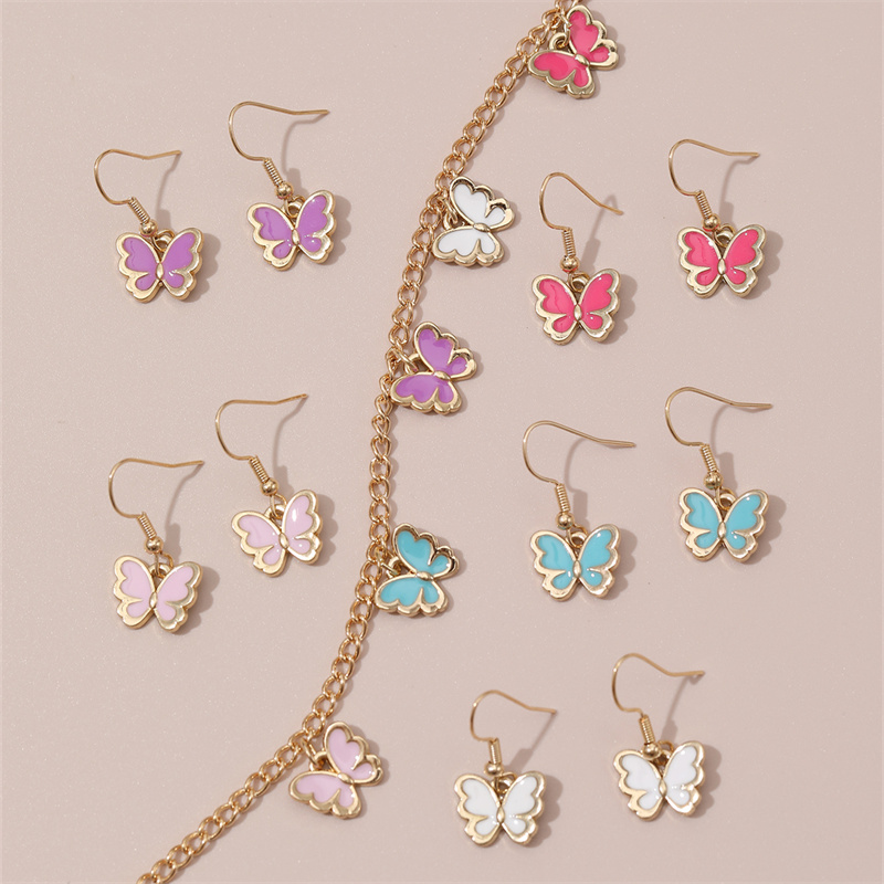 Cute Sweet Butterfly Alloy Girl's Jewelry Set display picture 8